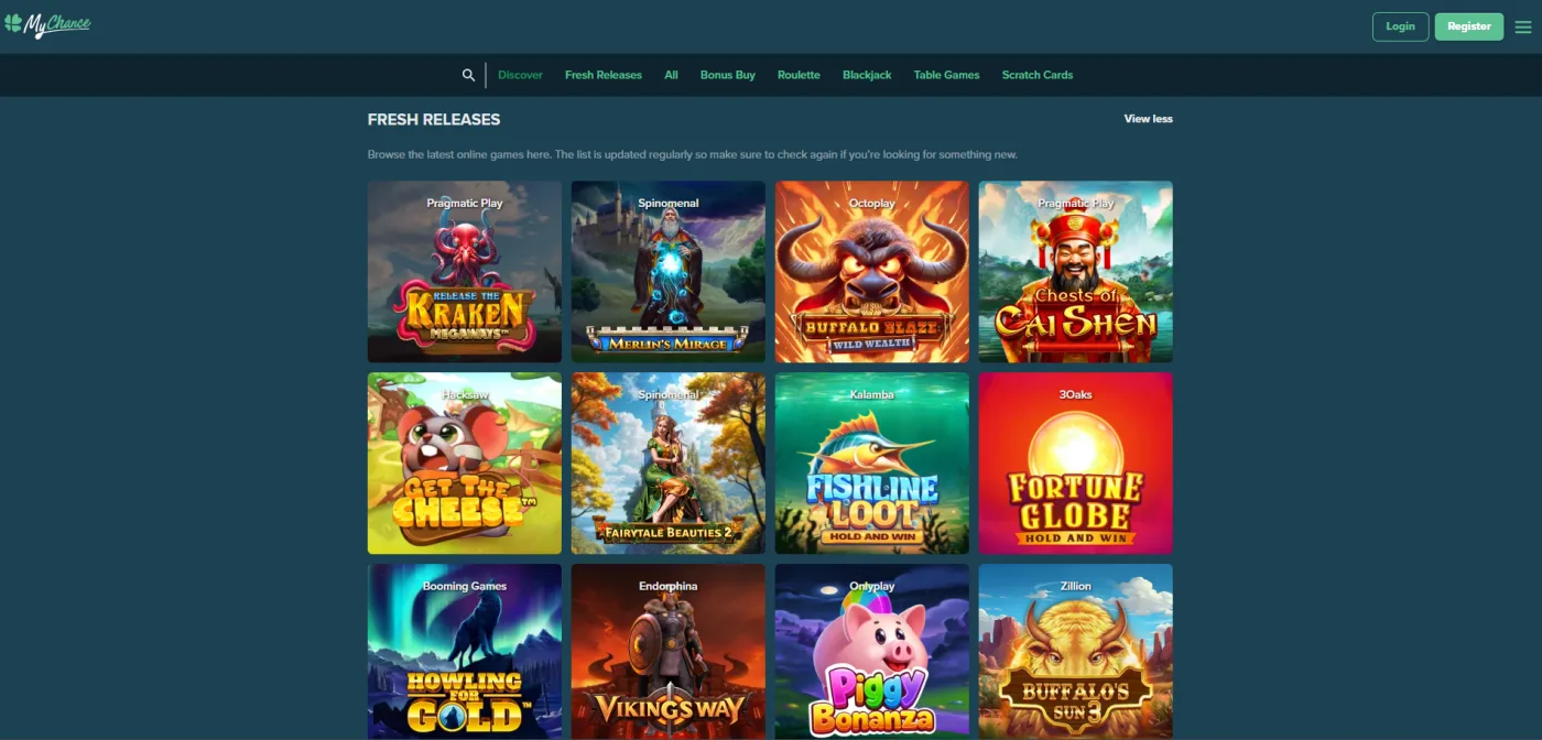 MyChance Casino online pokies and slot games selection NZ players